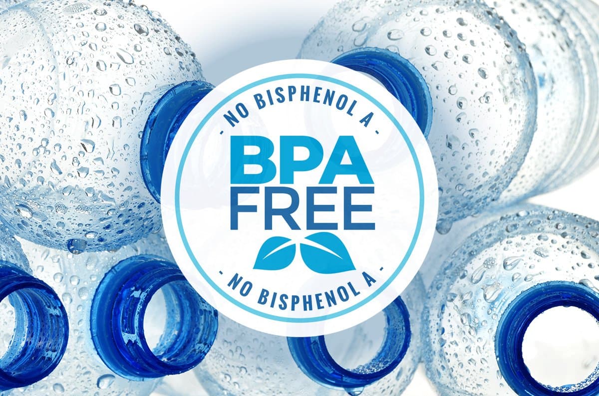 BPA-free PET water bottles